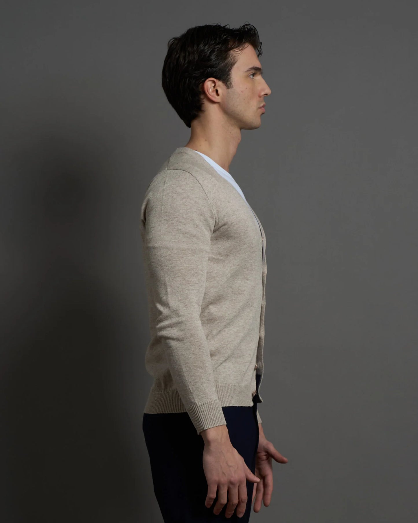 Cardigan Slim Fit in cotone Sea Island Cotton